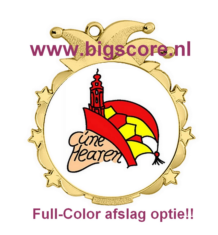 D53.01 Carnaval medaille goud afmeting 65x70 mm